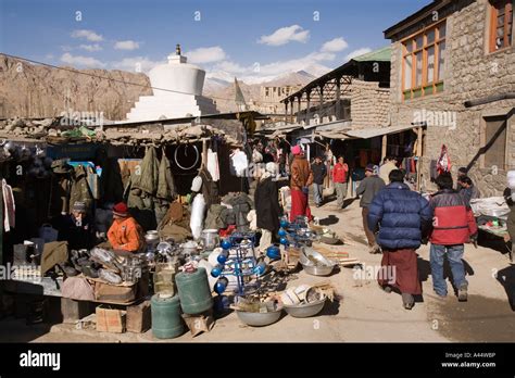 India Ladakh Leh bazaar in winter hardware stalls Stock Photo - Alamy