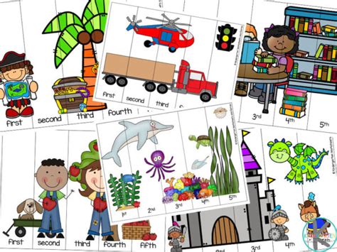 FREE Ordinal Numbers Printable Puzzle Activities for Kindergarten