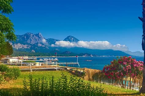 Premium Photo | Beautiful view of the coastline of kemer mountains and ...