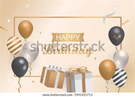 Happy Birthday Card Gold Foil Confetti Stock Vector (Royalty Free ...