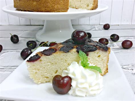 Cherry Upside Down Cake with Homemade Whipped Cream - Real And Quirky