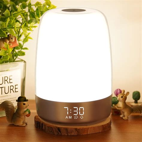 Touch Wake Up Night Light with Alarm Clock , Vicsoon Dimmable Warm ...