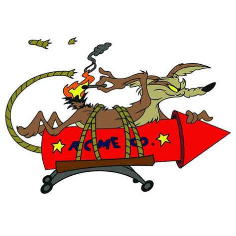 Road Runner Cartoon-Wile-E-Coyote-Acme-Rocket-Car-Sticker - Pro Sport ...