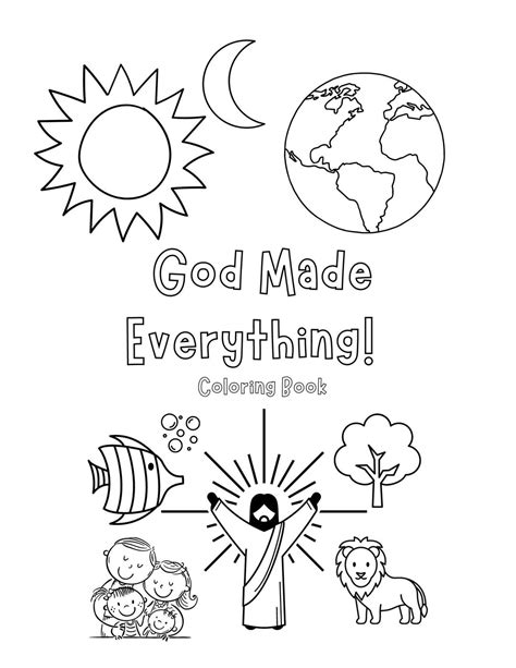 God Made Everything Christian Coloring Book - Etsy