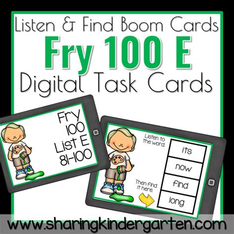 Fry 100 E Sight Word Boom Cards - Sharing Kindergarten