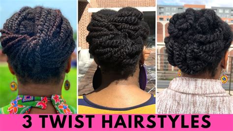 Top 3 Twist Styles| Easy Protective Styles for Natural Hair Growth (Two ...