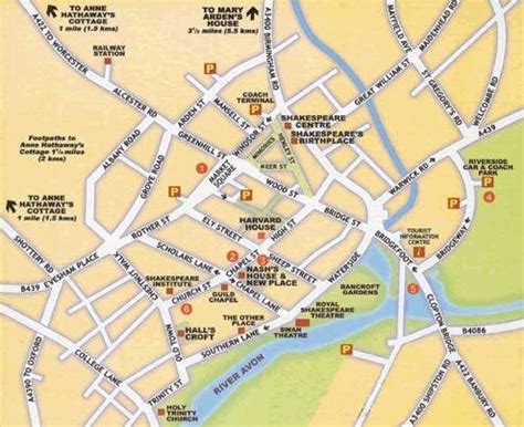 Tourist Map Of Stratford Upon Avon