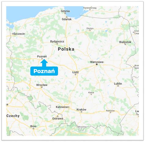 Poznan on a map of Poland | Kids in the City