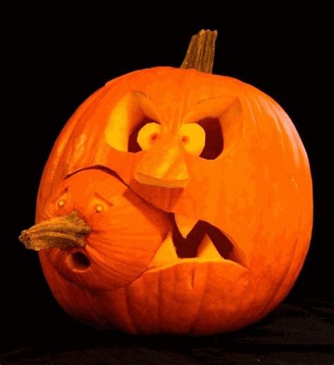 Cool Pumpkins Carving Ideas With Sursprising Pumpkins In Orange Color ...