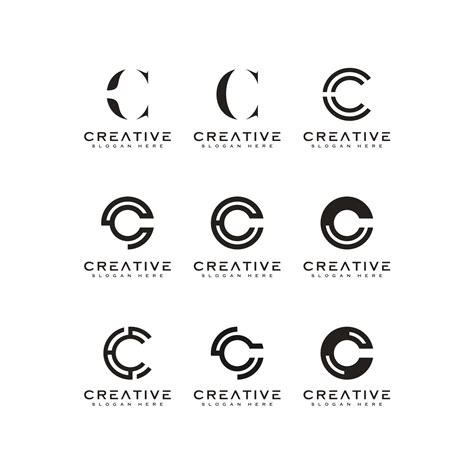 Set of initial letter C logo design template. | MasterBundles