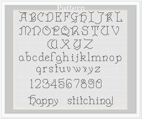 Backstitch Alphabet Cross Stitch Letters Back Stitch - Etsy