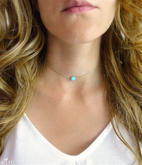 Turquoise Choker Choker Necklace Gold Filled Sterling Silver Rose Gold ...