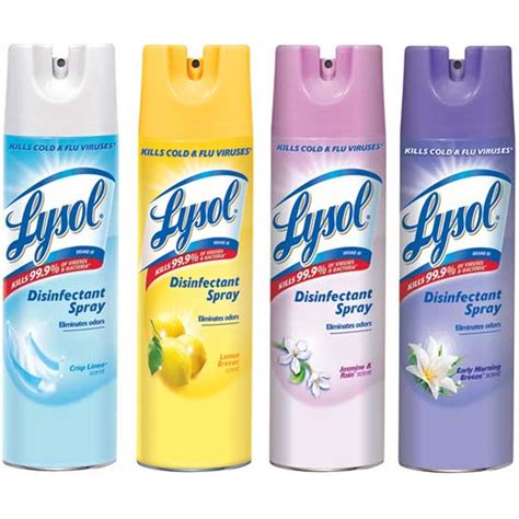 Lysol Disinfectant Spray Aerosol kills 99.9% viruses bacteria Germs 12 ...