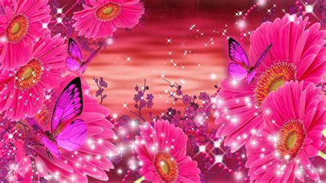 Pink Glitter Background With Butterflies, Download Butterfly Wallpapers ...