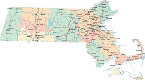 Map of Massachusetts - TravelsFinders.Com