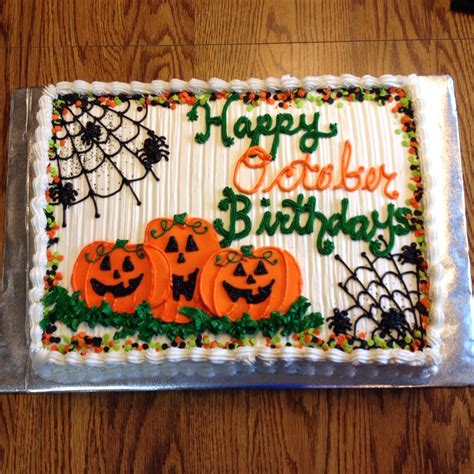 October birthday cake Halloween Birthday Cakes, Birthday Sheet Cakes ...