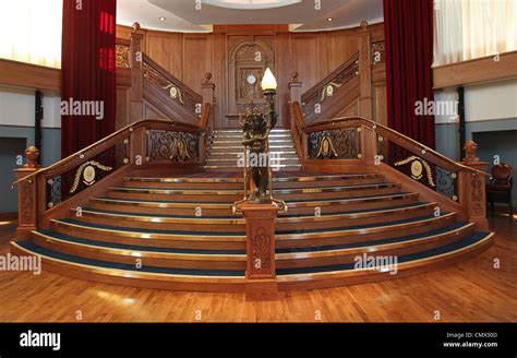 A replica of The Titanic's Grand Staircase at the Titanic Belfast ...