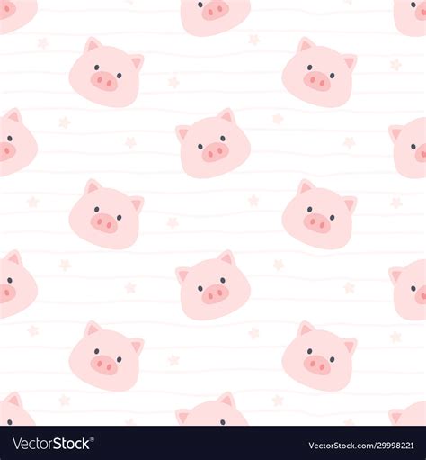 Cute pig seamless pattern background Royalty Free Vector