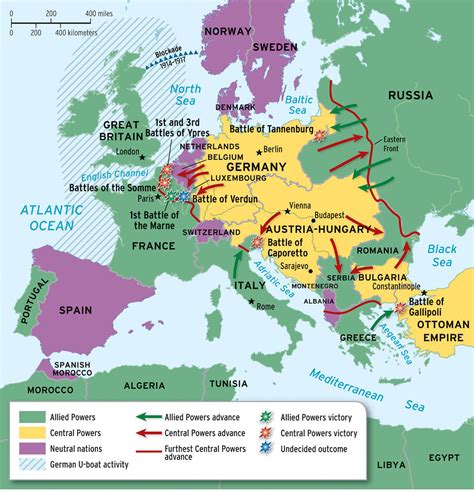 Map Of Major Ww1 Battles