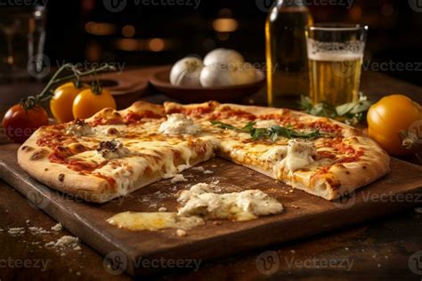 Different types of cheese on wooden table pizza ingredients, Generative ...