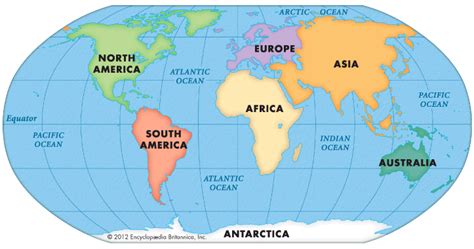 Maps Of Continents And Oceans