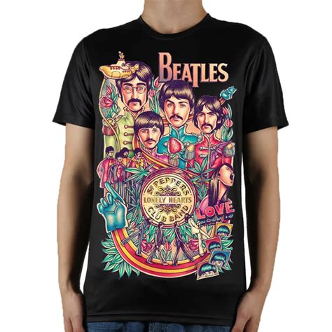 Men Rock Band T shirts Beatles 3d T Shirts Cool Novelty Short Sleeve ...