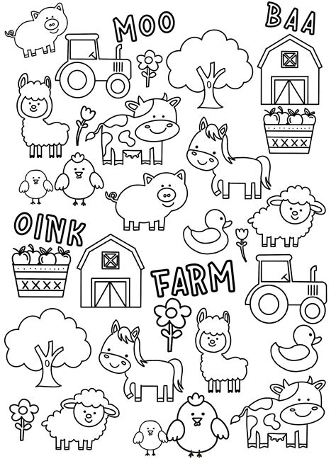 Farm Animals Coloring Page, Animals Coloring Page,farm Animal Coloring ...