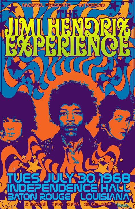 30.7.1968; the jimi hendrix experience; usa, baton rouge, independence ...