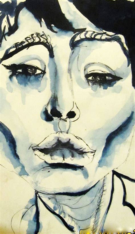 Self Portrait. Ink on Paper. 21x13, 5. 2013 | Drawings, Self portrait ...