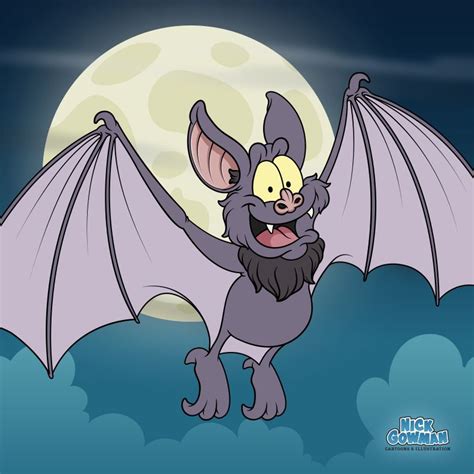 Cartoon bat | Cute bat vector cartoon character