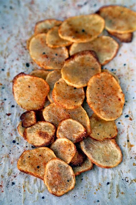 Baked potato chips with paprika and salt - Pickled Plum Food And Drinks