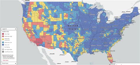 The national risk of wild fire in the United States as of 2023 ...