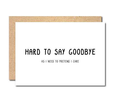 Funny Goodbye Greeting Card Leaving Card New Job Farewell - Etsy UK