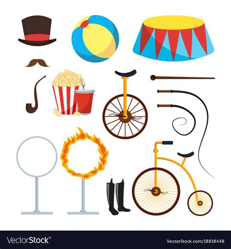 Circus trainer items set Royalty Free Vector Image