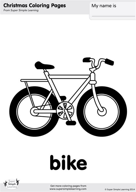 Bike Printable Coloring Pages