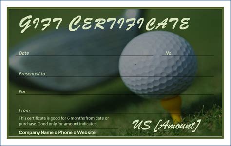 √ Golf Gift Certificate Template (Ready To Use)