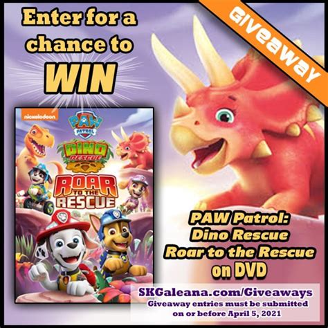 PAW Patrol: Dino Rescue Roar to the Rescue DVD Giveaway! | Giveaway ...