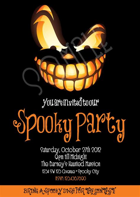 Spooky Party Invitation Adult Halloween Invitation