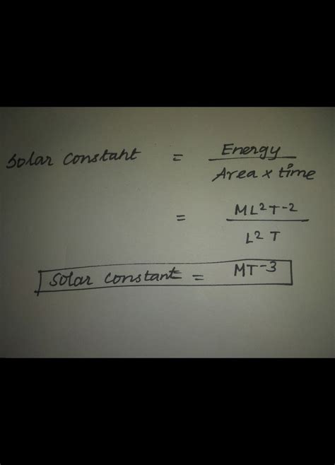 Solar constant dimensional formula - Physics - Units And Measurements ...