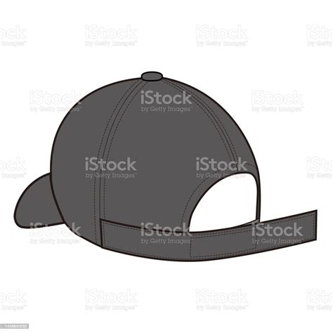 Baseball Cap Hat Fashion Flat Sketch Stock Illustration - Download ...