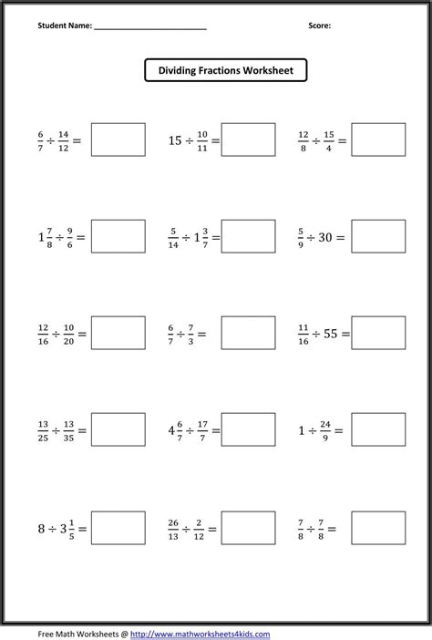 8+ 5Th Grade Fractions Divide Worksheet | Fractions worksheets, Math ...