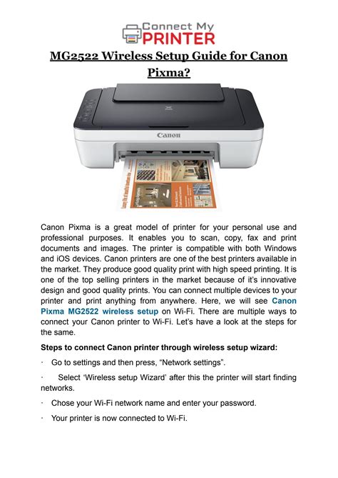 MG2522 Wireless Setup Guide for Canon Pixma by iamalexsmith - Issuu