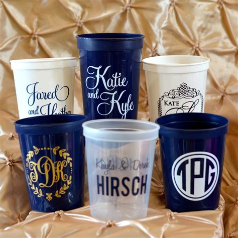 Personalized Plastic Stadium Cups Wedding Plastic Cups