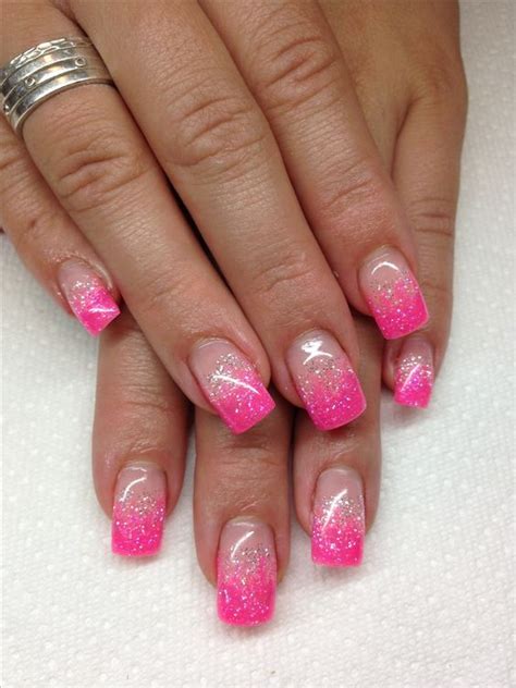 I love the pink and glitter tips, fall nail colors gel polish nail ...