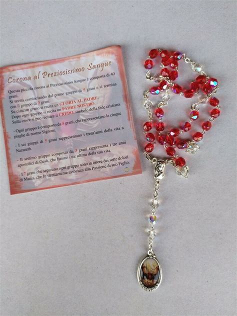 Rosary of the Precious Blood of Jesus Cm 34.5 Cm With Grains - Etsy