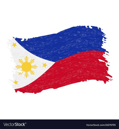 Flag of philippines grunge abstract brush stroke Vector Image