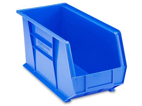 Plastic Stackable Bins - 18 x 8 x 9", Blue S-14454BLU - Uline