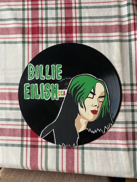 Billie Eilish painted vinyl record | Etsy