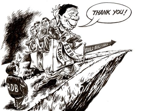 Editorial cartoon on the Duterte administrations $ 3.3B loan from ADB ...