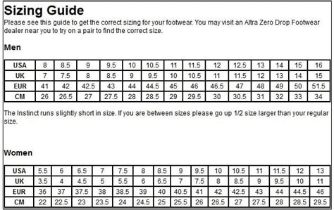 Altra Shoe Size Chart – iRunFar: Your Trail Running & Ultramarathon ...